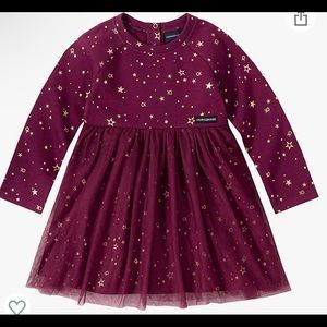 Long sleeve dress with tulle covered skirt